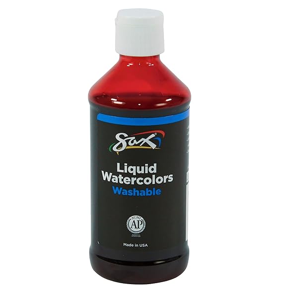 SAX 404581 TRUE COLOR CONCENTRATED WASHABLE LIQUID WATERCOLOR – 8 OUNCES – RED