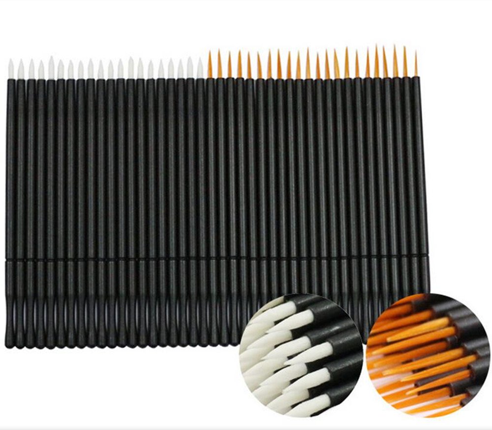 Coshine 100pcs 2 Styles Disposable Nylon Eyeliner Wands Applicator, Eyeliner Lip Liner Brushes: Beauty