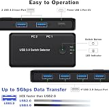 Uinfhyknd USB 3.0 KVM Switch for PC Keyboard Mouse Printer 2 Computers Sharing view 6