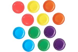 UTHCLO 60Pcs Colored Paper Plates Disposable Party Dinnerware Rainbow Colors for Birthday Wedding Shower