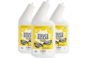 Molly's Suds Toilet Bowl Cleaner (Non-Bleach) | 98% Plant-Based Gel Formula Freshens, Removes Stains and Deodorizes | Lemon Scent - 23 Fl Oz (Pack of 3)