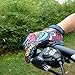 QEPAE Breathable Cycling Gloves Anti-Slip Full Finger Gel Gloves for Bicycle Riding Skiing, Gorgeous Color, Medium