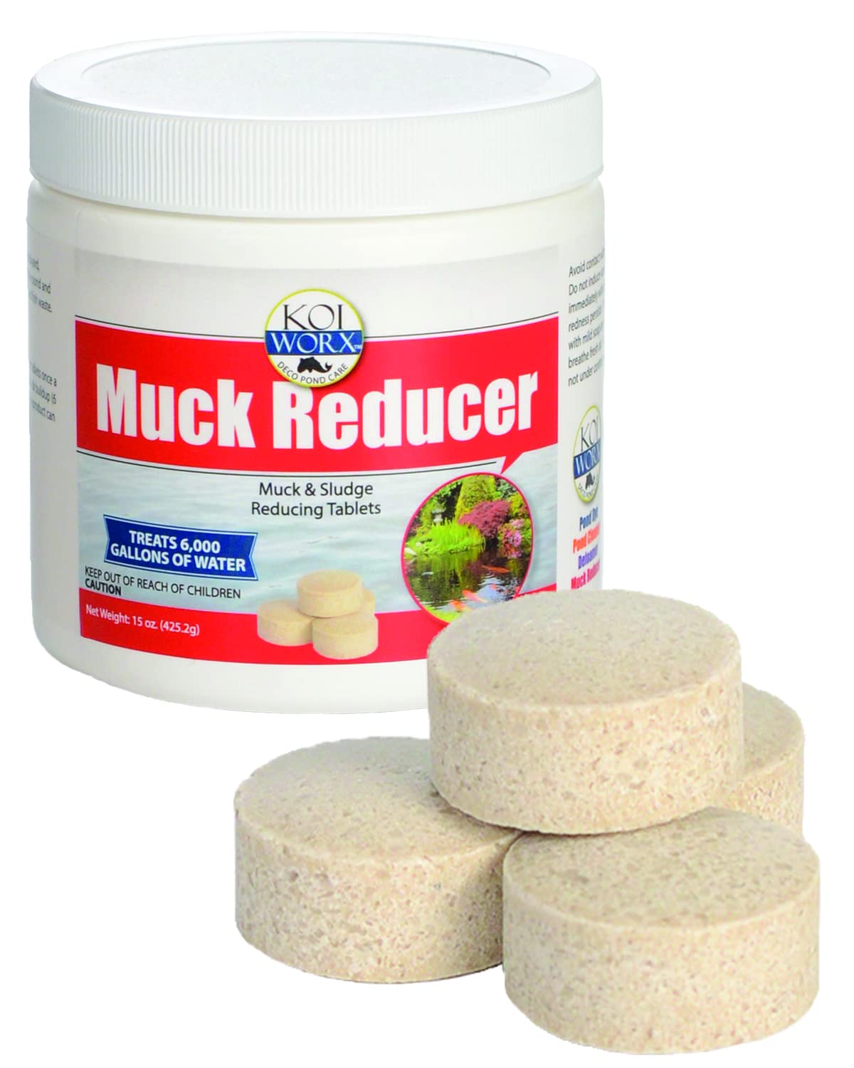 Koi Worx Muck Reducer, 145 Tablets, Dry Beneficial Bacteria, Reduces Muck, Sludge, Organic Build Up, 100% Natural Bacteria