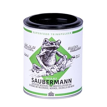 Berlin Organics Saubermann - Big 5 Superfood Smoothie Mischung - grüne Superfoods - Weizengras – Gerstengras – Moringa – 100%