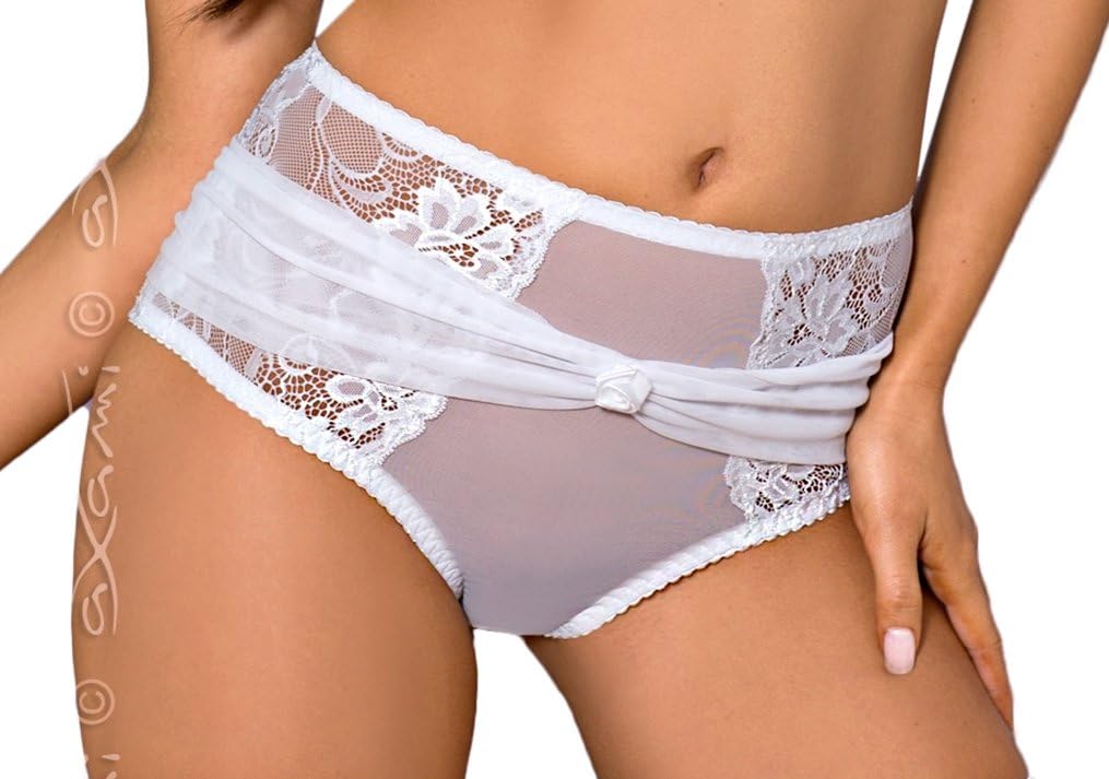 Elegant White High-Waist Briefs Cristal V-5566 by Axami