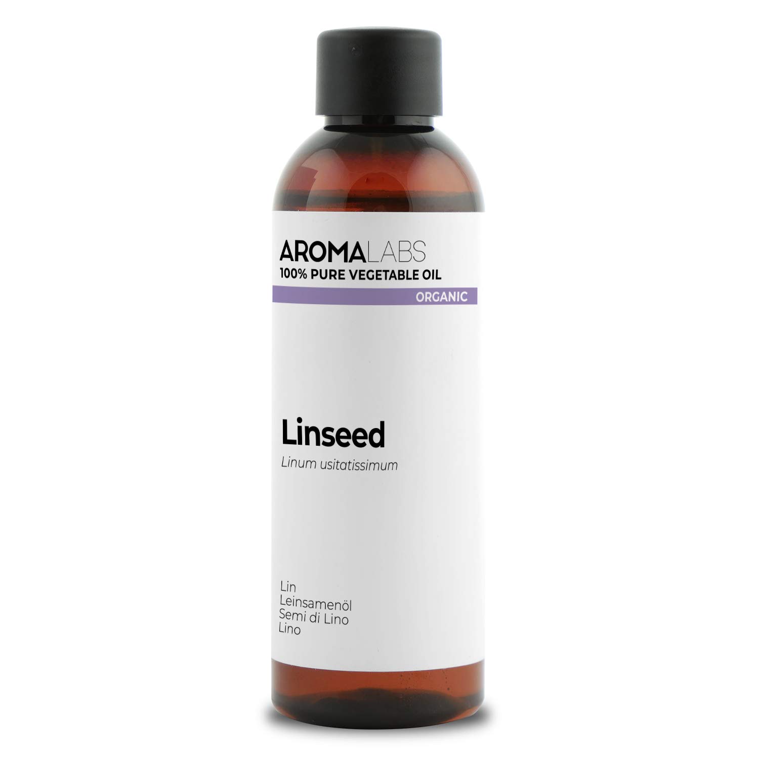 ORGANIC - LINSEED Oil - 100mL - 100% Pure, Natural, Cold Pressed and Cosmos Certified - AROMA LABS (French Brand)