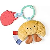 Itzy Ritzy Infant Toy & Teether - Itzy Pal Baby Teething Toy Includes Lovey, Crinkle Sound, Textured Ribbons & Silicone Teeth