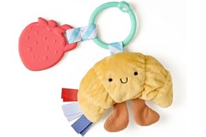 Itzy Ritzy Infant Toy & Teether - Itzy Pal Baby Teething Toy Includes Lovey, Crinkle Sound, Textured Ribbons & Silicone Teeth