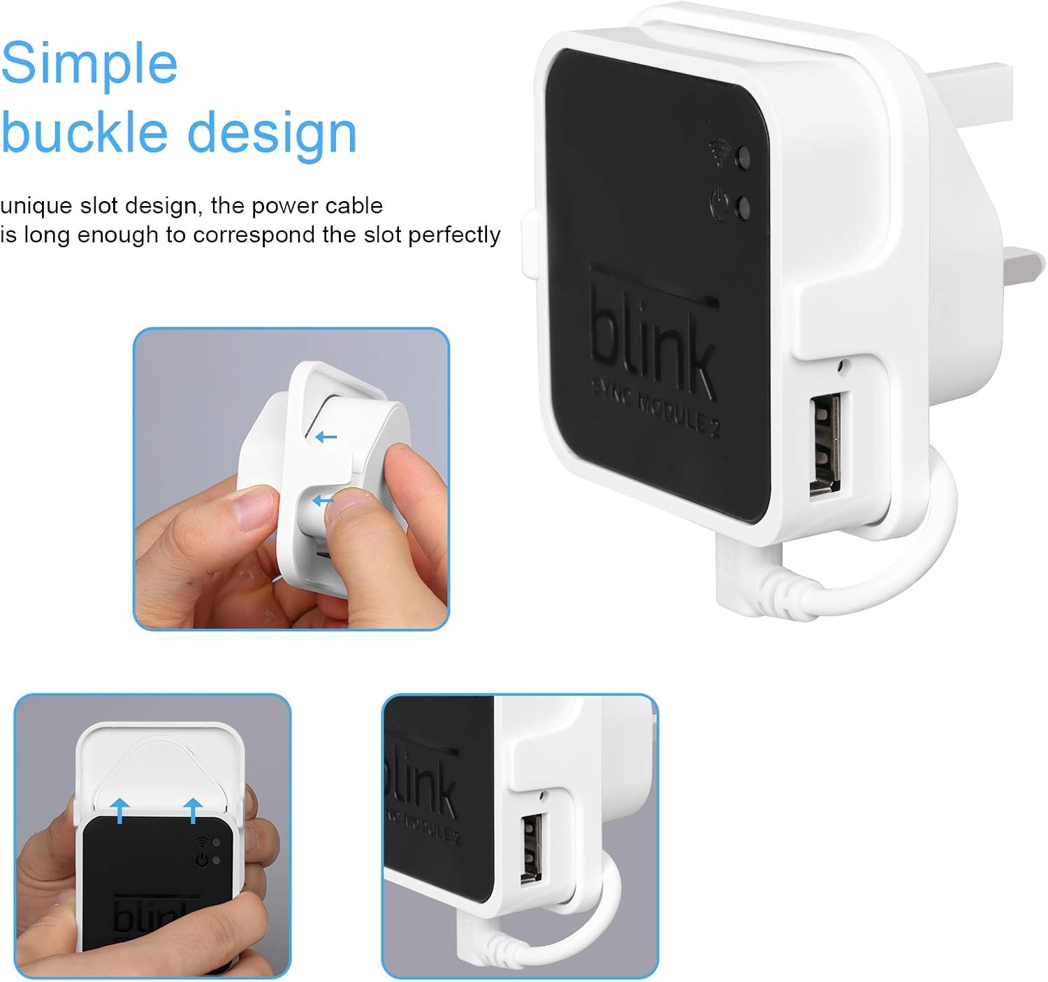 HOLACA Outlet Holder Compatible with Blink Sync Module 2 Blink Sync Module, 1 PCS Module Mount, White, 1PCS - Image 5