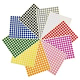 eBoot 3/ 8 Inch Round Dot Stickers Color Coding Labels, 10 Different Colors Dot Labels, 10 Sheets