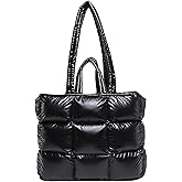 Bagtopia Puffer Tote Bag for Women, Quilted Puffy Handbag, Quilted Shoulder Bag Fluffy Satchel Purse for Work Travel Shopping