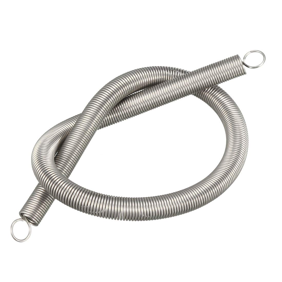 sourcing map Extended Tension Spring Wire Diameter 0.031", OD 0.31", Free Length 11.81" Stainless Steel Small Dual Hook Tension Spring for Machinery Construction Industrial