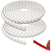 0.6'' x 19.6FT Flexible Molding Trim Peel and Stick for Walls, 3D Half-Pearl Decorative DIY Wall Trim, Waterproof Ceiling Furniture Border Decor Moulding for Mirror Frame, Cabinet, TV Wall, Tile Edge