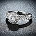FENDINA Womens Wedding Engagement Ring Classic Solitaire Eternity Love Promise Rings for Her Anniversary Gift Bands - 18K White Gold Plated & CZ Crystal - 8