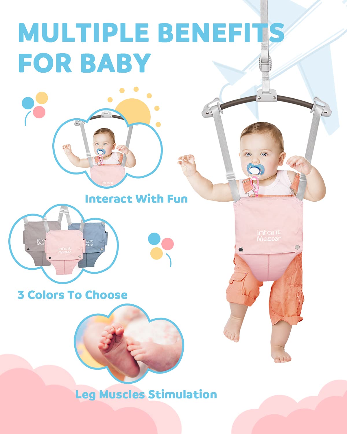 Infant Master Baby Doorway Jumper & Bedside Bassinet, The ideal gift for The newborn