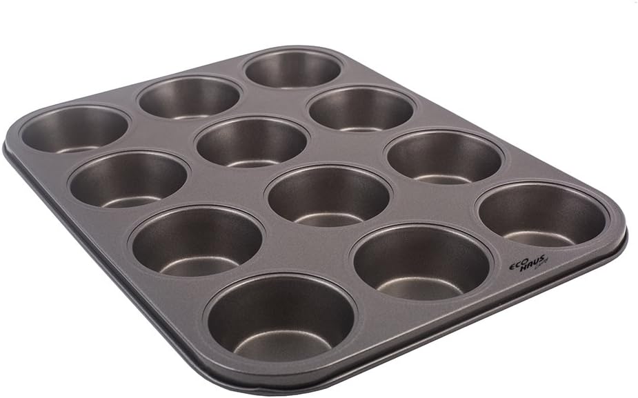 Eco Haus Living Muffin Form - 12 pcs Muffin Tray Nonstick Coating - Easy to Clean - Ideal for desserts pastry cakes capcakes (Muffin Form)