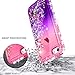 iPhone 5S Case, iPhone SE/5 Case with Tempered Glass Screen Protector for Girls Women Kids, NageBee Glitter Liquid Sparkle Bling Floating Waterfall Diamond Cute Case for iPhone 5/5S/SE -Pink/Purple