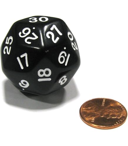 Juego De 5 Dados D30 De 30 Caras En Acrílico, Colores Surtidos, Perfectos Para Juegos De Rol Y Juegos De Mesa