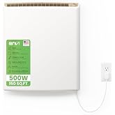 Envi Plug-in Electric Panel Wall Heaters for Indoor Use, Energy Efficient 24/7 Heating w/Safety Sensor Protection, Patented Quiet Fan-less Design, Easy 2-Min Install, Space Heater, Made in USA