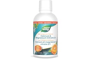 Nature's Way Calcium and Magnesium Citrate 2:1 - Liquid Supplement with Vitamin D3, Vitamin K2 and Collagen – Helps Support t
