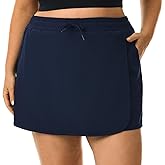 HOdo Plus Size Women's Tennis Skirt with Shorts Pockets Athletic Skorts Quick Dry Golf Active Skirts for Workout Sports 1X-5X