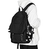 coowoz School Backpack for Men Women College Bookbag Waterproof Lightweight Black Backpack Mochilas Book Bag Rucksack Casual Daypack School Bag for Boys Girls