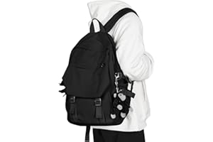 coowoz School Backpack for Men Women College Bookbag Waterproof Lightweight Black Backpack Mochilas Book Bag Rucksack Casual Daypack School Bag for Boys Girls