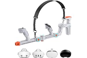 Rechale VR Gunstock Compatible with Meta Quest 2/3/3S/Pro, Shoulder Straps Adjustable FPS Gaming Controller Accessories Quick