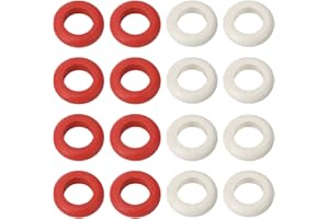 BATATOR 16 Pack Small Bumper Pool Rubber Rings,Bumper Pool Table Replacement Parts Fit Bumper Pool Table, Brought New Life to Old Hard Bumpers（8 Red and 8 White