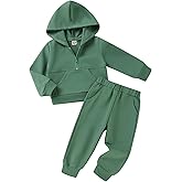 Happy Town Baby Clothes for Girls Boys Solid Color Half-Zip Sweatshirt and Sweatpants Outfits Set Fall Toddler Sweatsuit