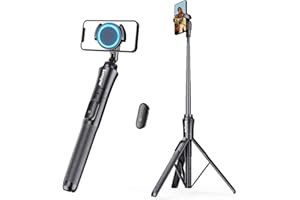 Sensyne 62'' Magstick Selfie Stick Tripod, All-in-One Phone Tripod with Magnetic Phone Holder and Detachable Wireless Remote, Compatible with MagSafe, All Cell Phones