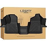 LASFIT Front Floor Mat for 2015-2021 Ford Transit 150/250/350/350HD Vinyl Floor Large Console(Not for Transit Connect Models) All Weather Protector TPE Car Floor Liner for Transit Vans, Black