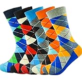 DRASEX Men's Dress Socks Funky Colorful Pattern Cotton Novelty Casual Crew Socks