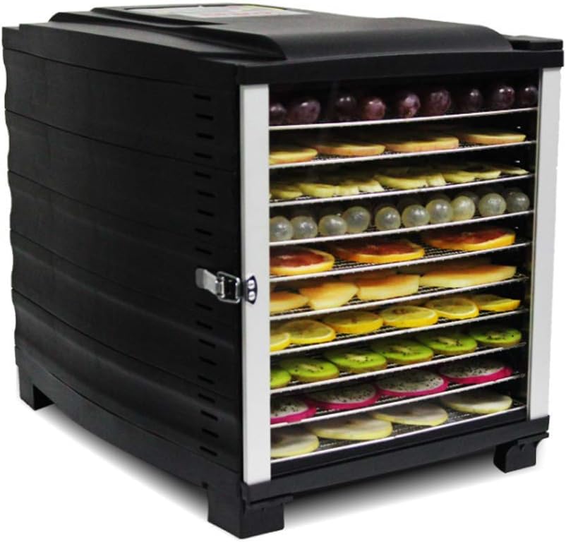 Qin Food dehydrator, 10-layer large-capacity stainless steel black rectangle, making beef and satisfying oysters, fruit peels, vegetable dryer