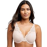 Bali Women's Lace Underwire Bra, One Smooth U Comfort Stretch Full-Coverage Lace Bras for Women, Convertible