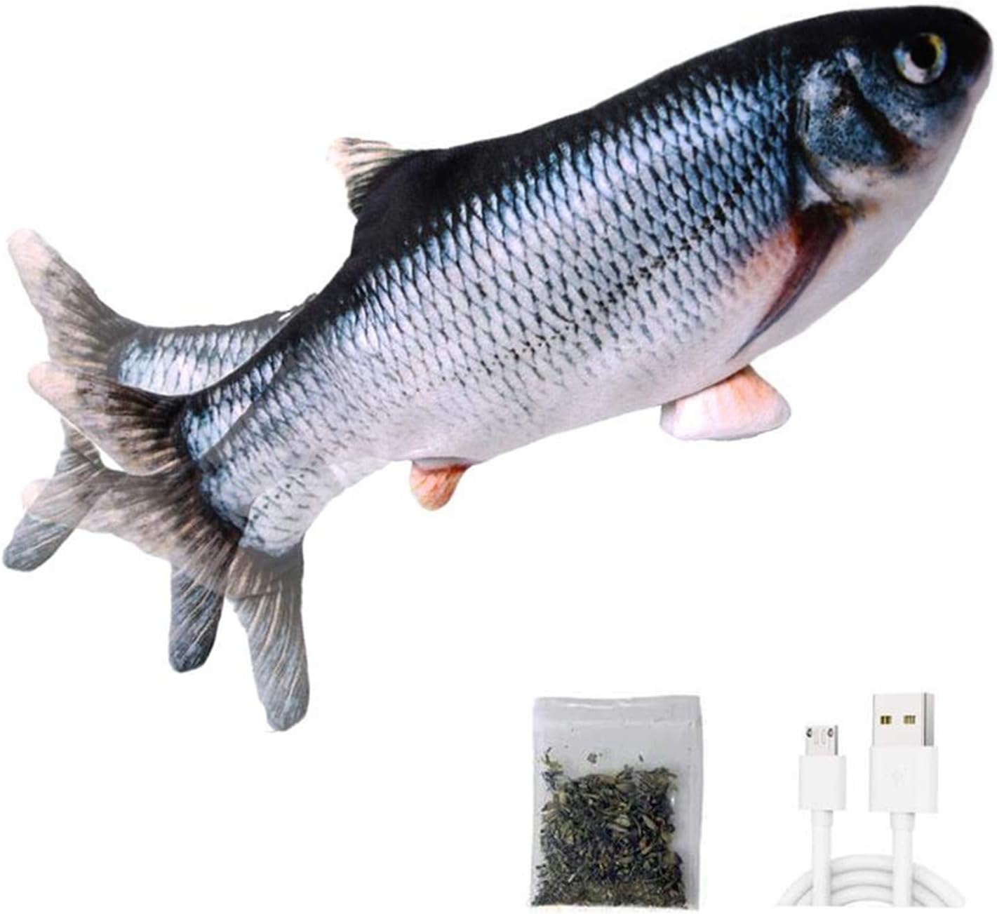 INFINI 10" Electric Moving Kicker Fish Cat Exercise Toy, Realistic Flopping Fish Toy, Wiggle Fish Catnip Toys, Motion Kitten Toy, Plush Interactive Floppy Fish Cats Toys, Flippity Fish Cat Toy : Pet Supplies