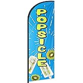 Popsicle Feather Flag for Business Advertising 6 FT Swooper Flag for Storefronts Retailers Shops Food Trucks Events and Fairs (Flagpole Not Included)
