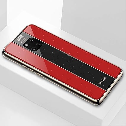 Amazon 携帯電話ケース Huawei社のために大きい電気メッキミラーガラスケースプロ ブラック メイト Color Red Chenliangpo ケース カバー