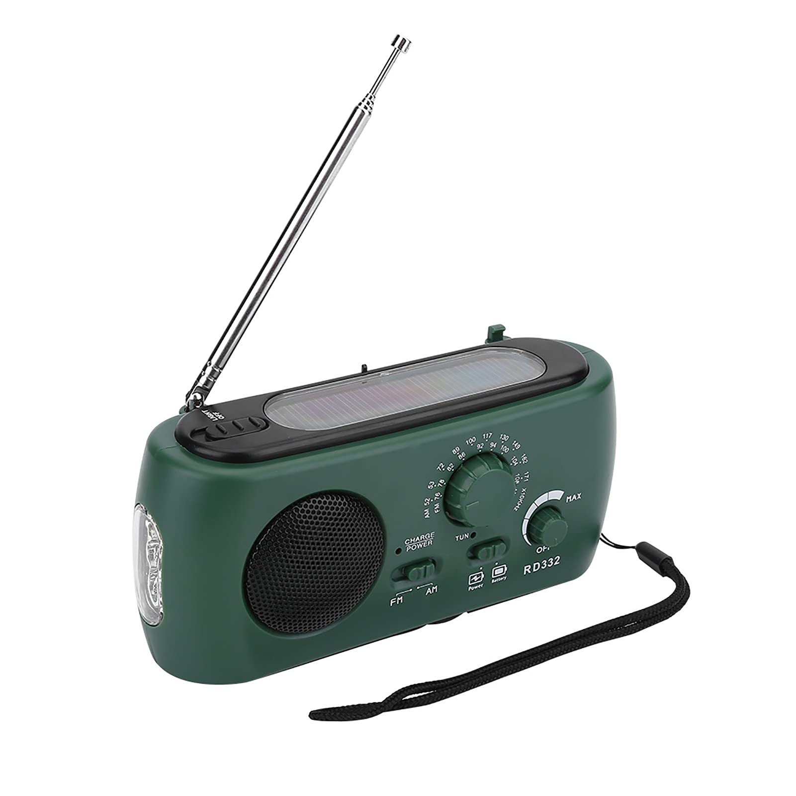Emergency Survival Radio, Portable Solar Radio with LED Flashlight, Solar Hand Crank AM/FM Radio Support Phone Charger, for Camping/Outdoor/Home