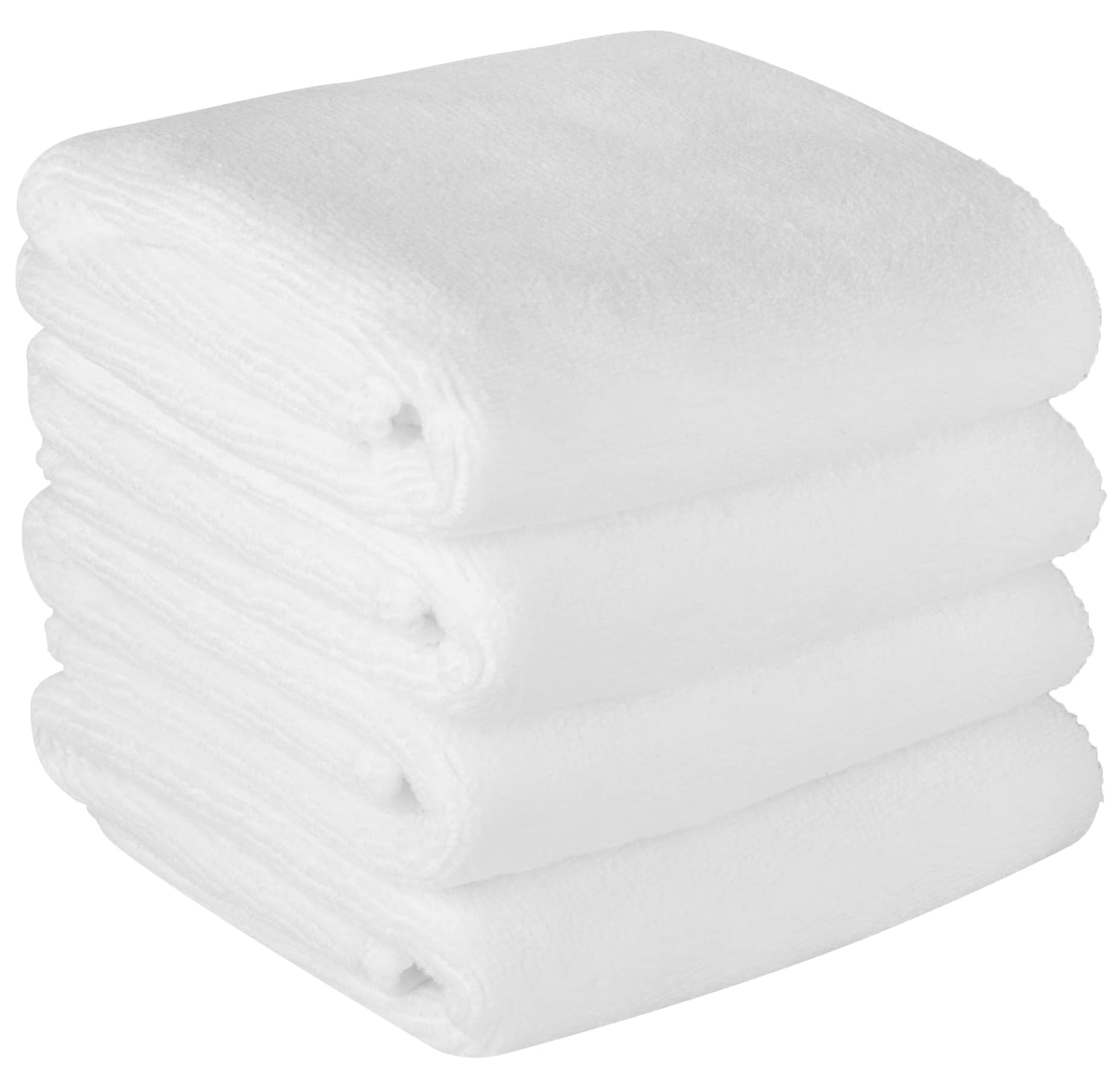 BW&HM Microfibre Face Cloths For Washing Face Makeup Remover Cloth Face Wash Cloth Super Soft 30cm x 30cm 4 Pack White โ image 1