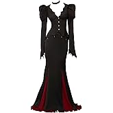 MEOWCOS Women's Halloween Dress Gothic Black Bat Style Bodycon Maxi Dress