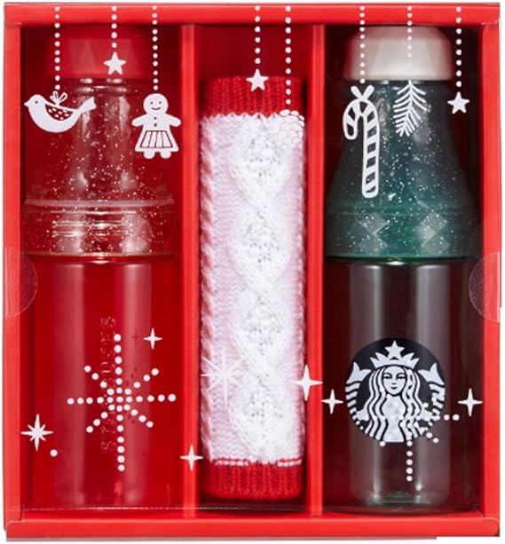 Amazon 海外 Starbucks Christmas Sunny Waterbottle Set スターバックス クリスマス サニーボトル ボトルカバー セット 海外直配送 タンブラーグラス オンライン通販