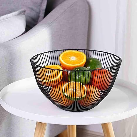 Large Round Black Storage Baskets For Bread And Decorative Items K