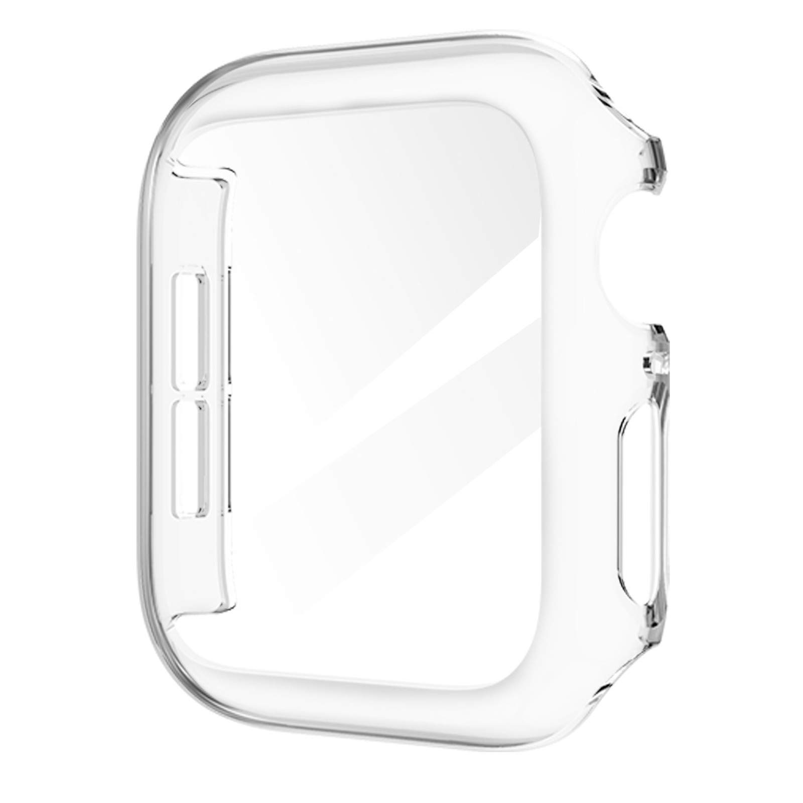 Hard Case Compatible with Apple Watch Series 6/5/4/SE 40mm 44mm Screen Protector Case,iWatch Tempered Glass Screen Protector TPU Ultra-Thin Overall Protective Cover Shell (40mm, Transparent)