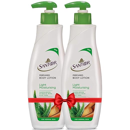 Santoor Perfumed Body Lotion for Light Moisturising, 250ml (Buy 1 Get 1 Free)