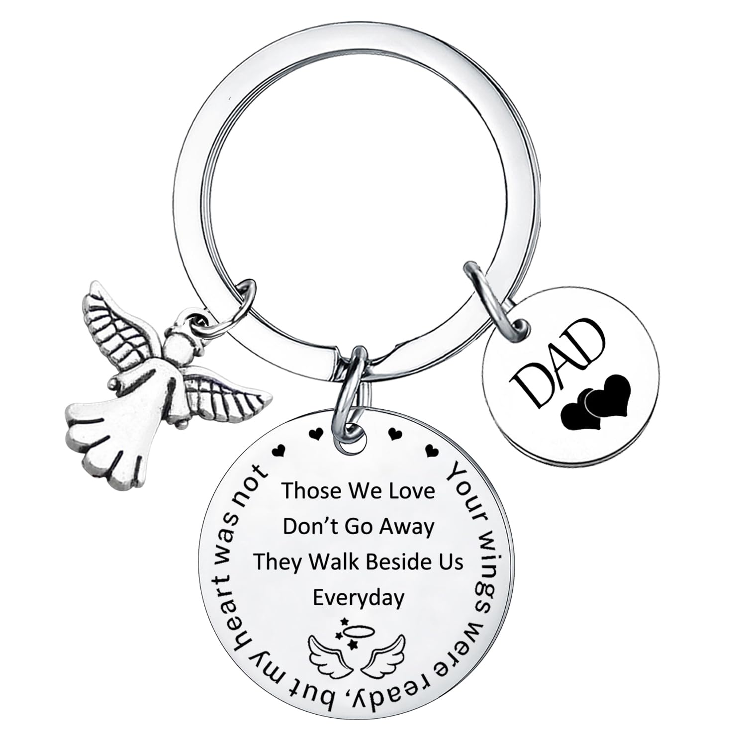 Hgreiwgk Memorial Gifts for Dad Memorial Keyring Sympathy Gifts for Loss of Dad Keyring Angel Keyrings Father Funeral Gift Remembrance Gifts Dad Bereavement Gift Condolence Gifts