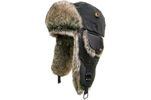 ALKAIDSTAR Fur Winter Trapper Hat,Unisex Taslon Faux Fur Aviator Ski Trapper Trooper Pilot Hat,Snow Eskimo Hat with Ear Flaps