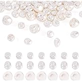 Pandahall 75Pcs Freshwater Pearls 1.5-6mm Natural Cultured Pearl Beads Baroque Irregular Pearl Beads Bulk Oval Loose Pearls Real Gemstone Bead for Earring Bracelet Necklaces DIY Jewelry Making