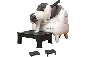 PAKEWAY Cat Ramp for Litter Box – Adjustable Elevated Cat Step for Senior Cats, Kittens & Small Pets – Fits Automatic & High-Sided Litter Boxes – Non-Slip, Easy to Clean Litter Box Ramp