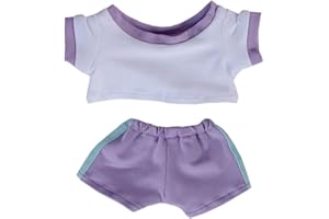 niannyyhouse 10cm 15cm 20cm Plush Doll Clothes Contrast T-Shirt Pants Sportswear Set Soft Stuffed Plush Toy Dress Up Accessories (a10, 20cm)